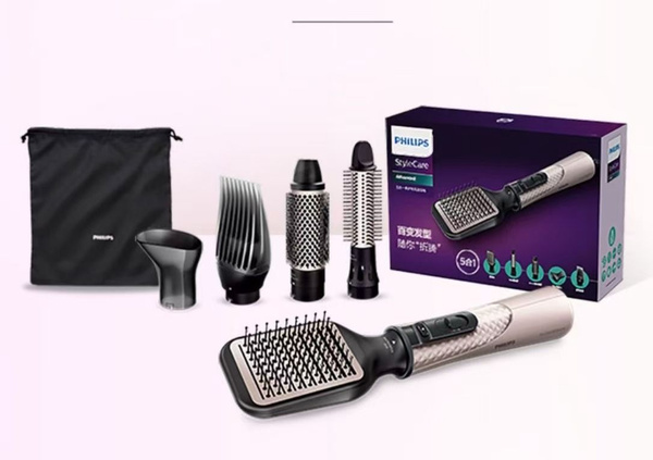 Philips Фен-щетка для волос HP8657 1000 Вт, кол-во насадок 1 ...