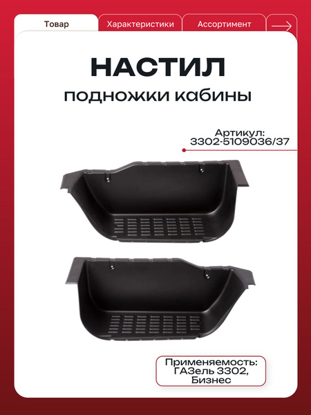 Настил подножки Газель 3302 2705 (пласт.) лев. (Пласт)