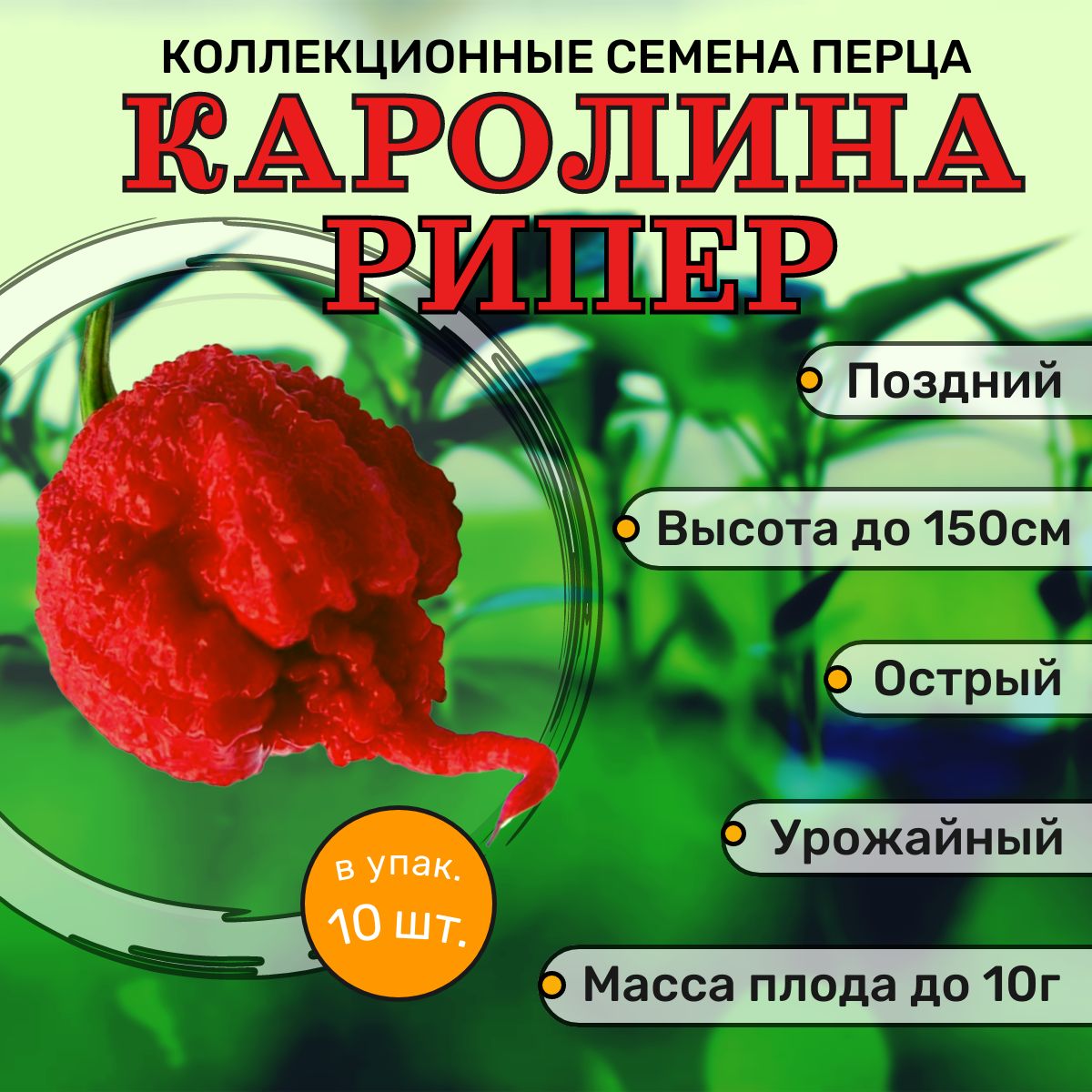 Купить Семена Острого Перца Каролина Рипер