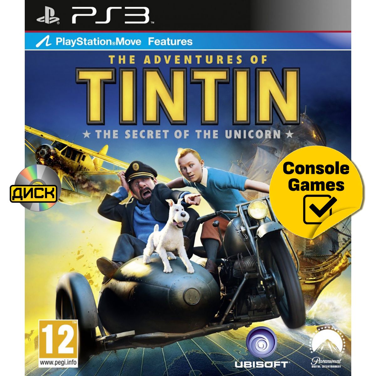 Игра PS3 Приключения Тинтина Тайна Единорога (The Adventures of Tintin) совместим PlayStation Move (PlayStation 3