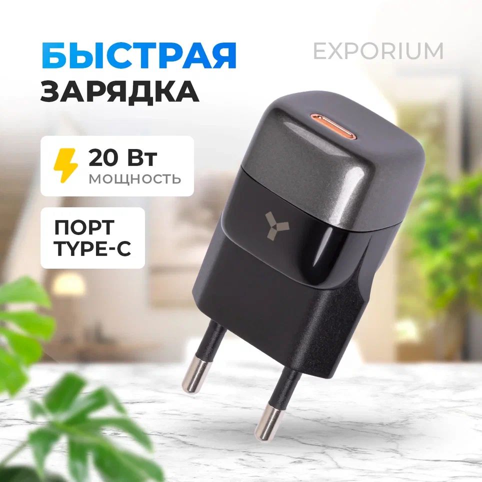 Сетевое зарядное устройство Accesstyle Grape 20WC Black Grey