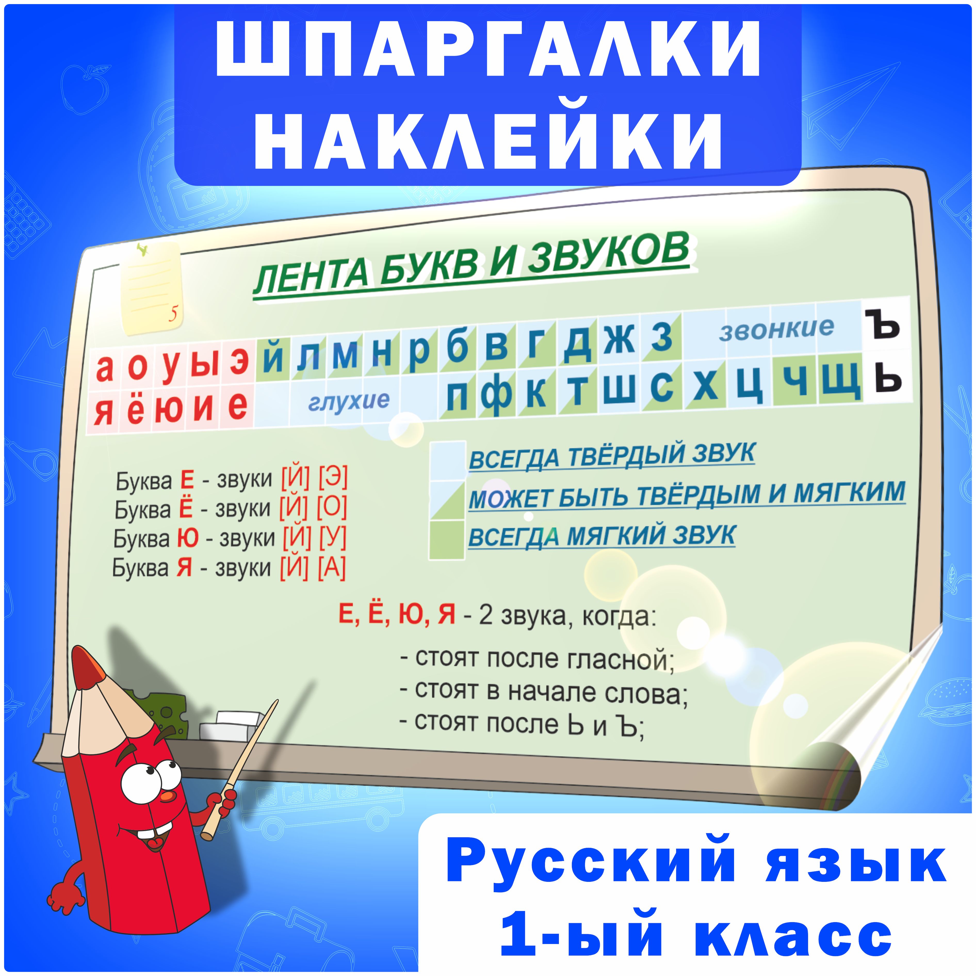 Шпаргалки наклейки, правила по русскому языку для начальной школы 1 класс  по ФГОС - купить с доставкой по выгодным ценам в интернет-магазине OZON  (1424485239)