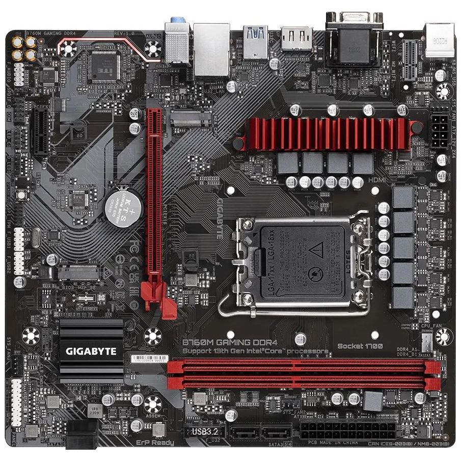 Материнская плата Gigabyte B760M GAMING DDR4, Soc-1700, Intel B760, mATX