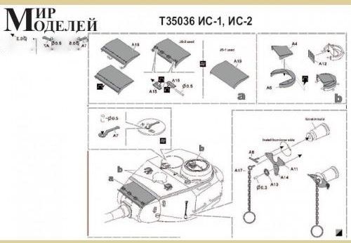 Т35036 Фототравление для ИС-1, ИС-2 1/35