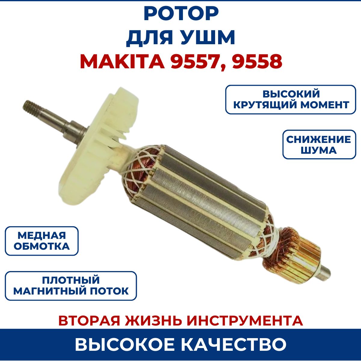 Ротор (Якорь) для УШМ MAKITA 9558 - купить по выгодной цене в  интернет-магазине OZON (630265685)