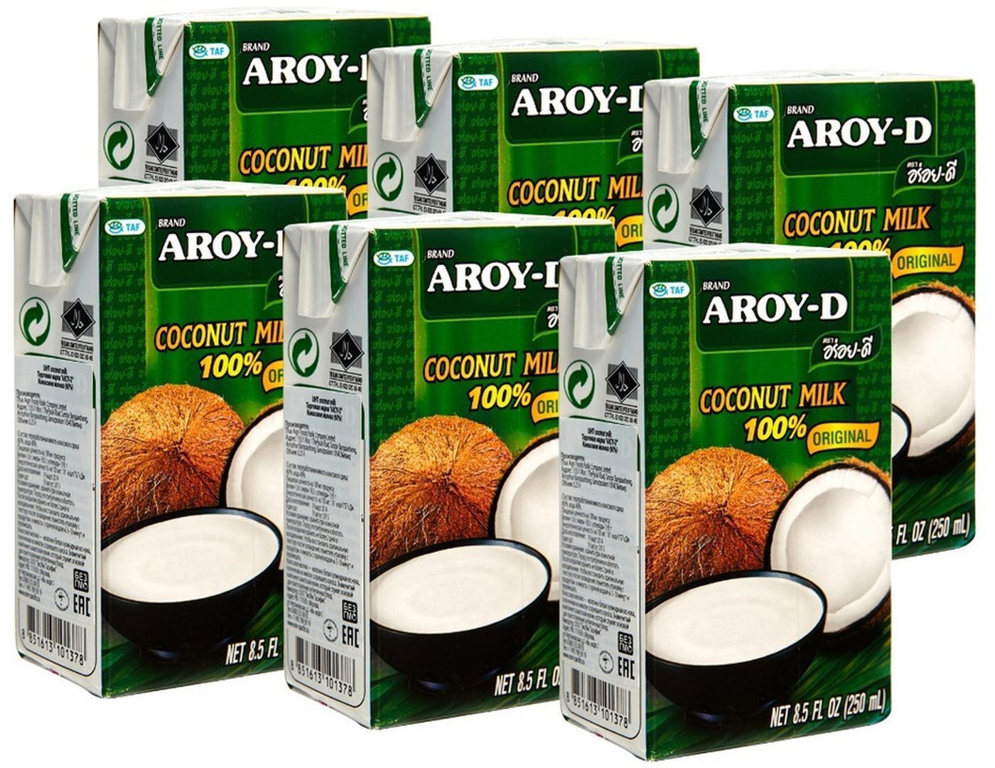 РастительныйнапитокAroy-D,кокосовый,250млх6шт