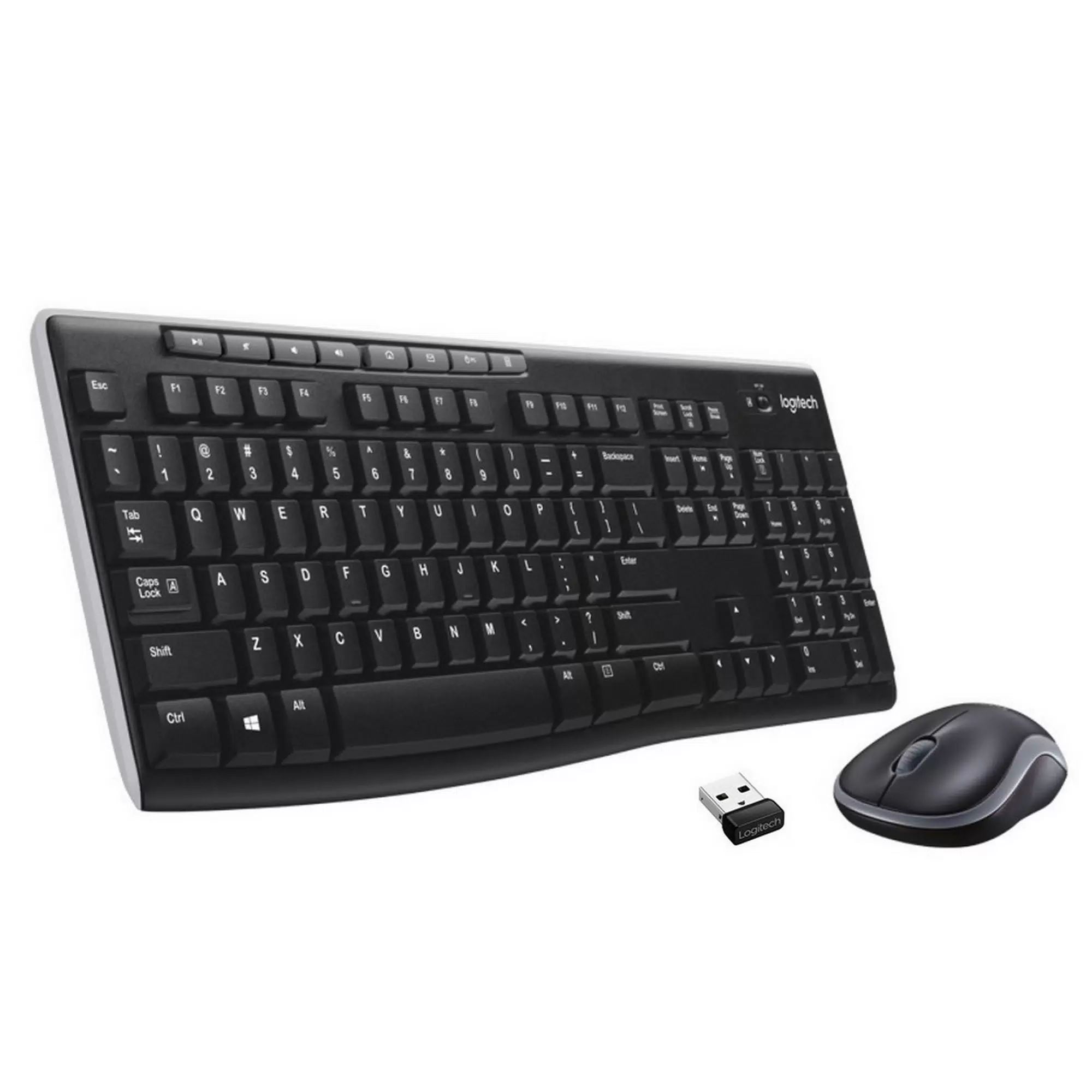 Logitech Комплект игровая мышь + клавиатура беспроводная MK270, Русская раскладка, черный