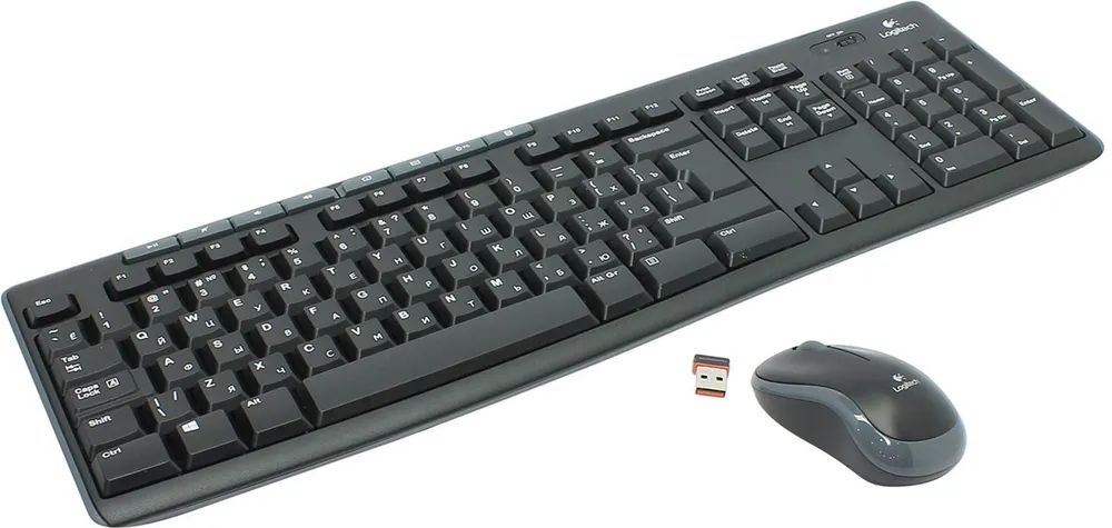 Комплектклавиатура+мышьбеспроводнаяLogitechMK270(920-004518),112клавиш,черный