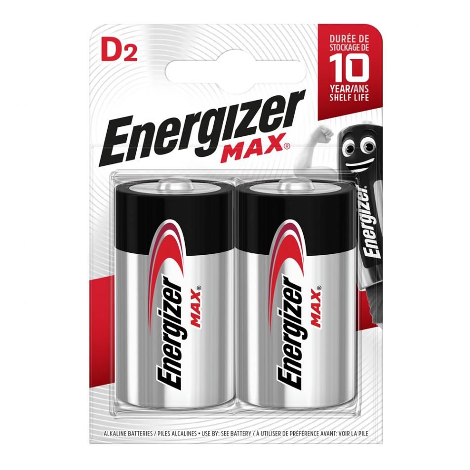 Батарейки Energizer Max, тип D/LR20, 1.5V, 2шт.