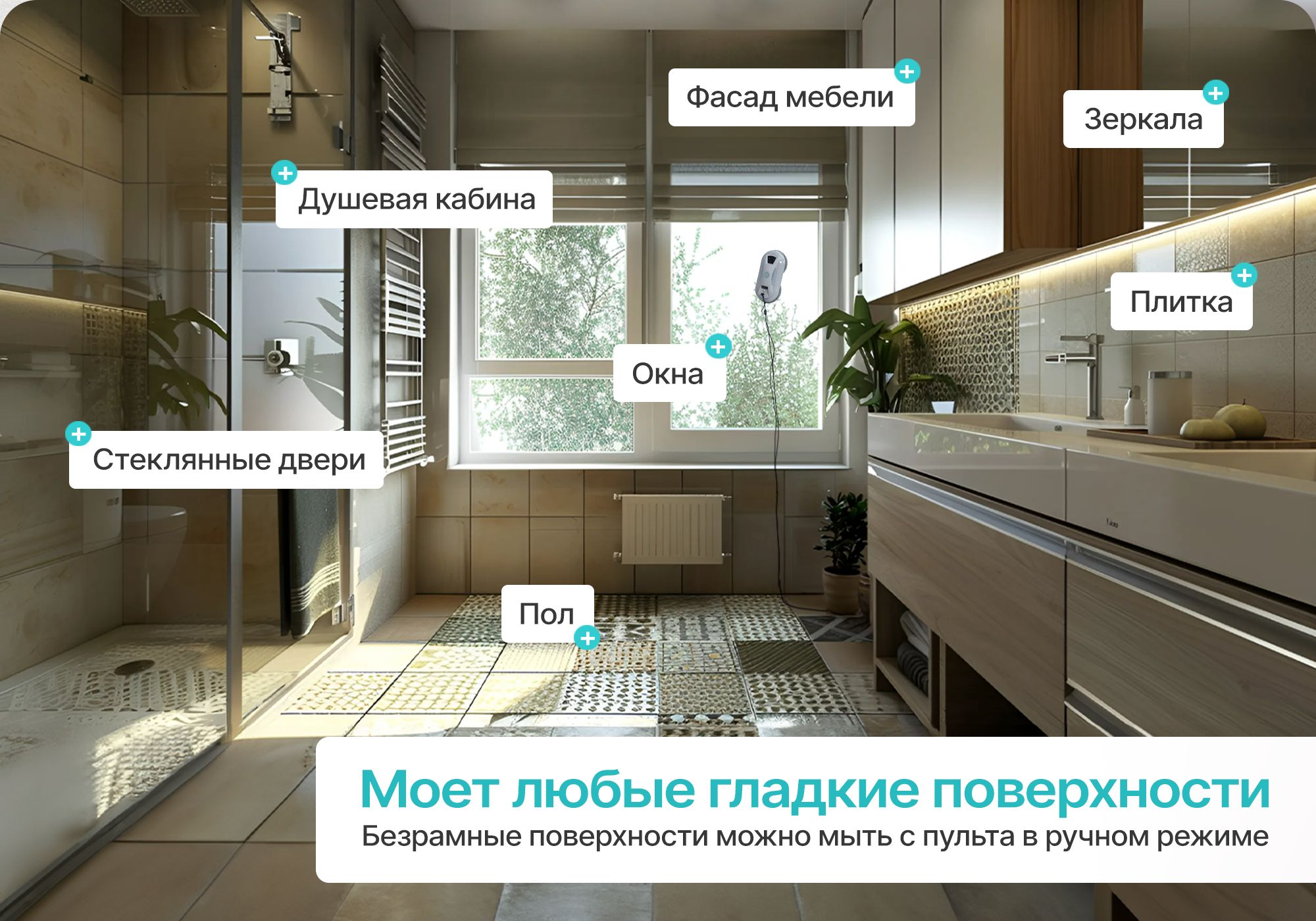 Робот для мойки окон W13 Flybot со сменными салфетками 10 шт(图2)