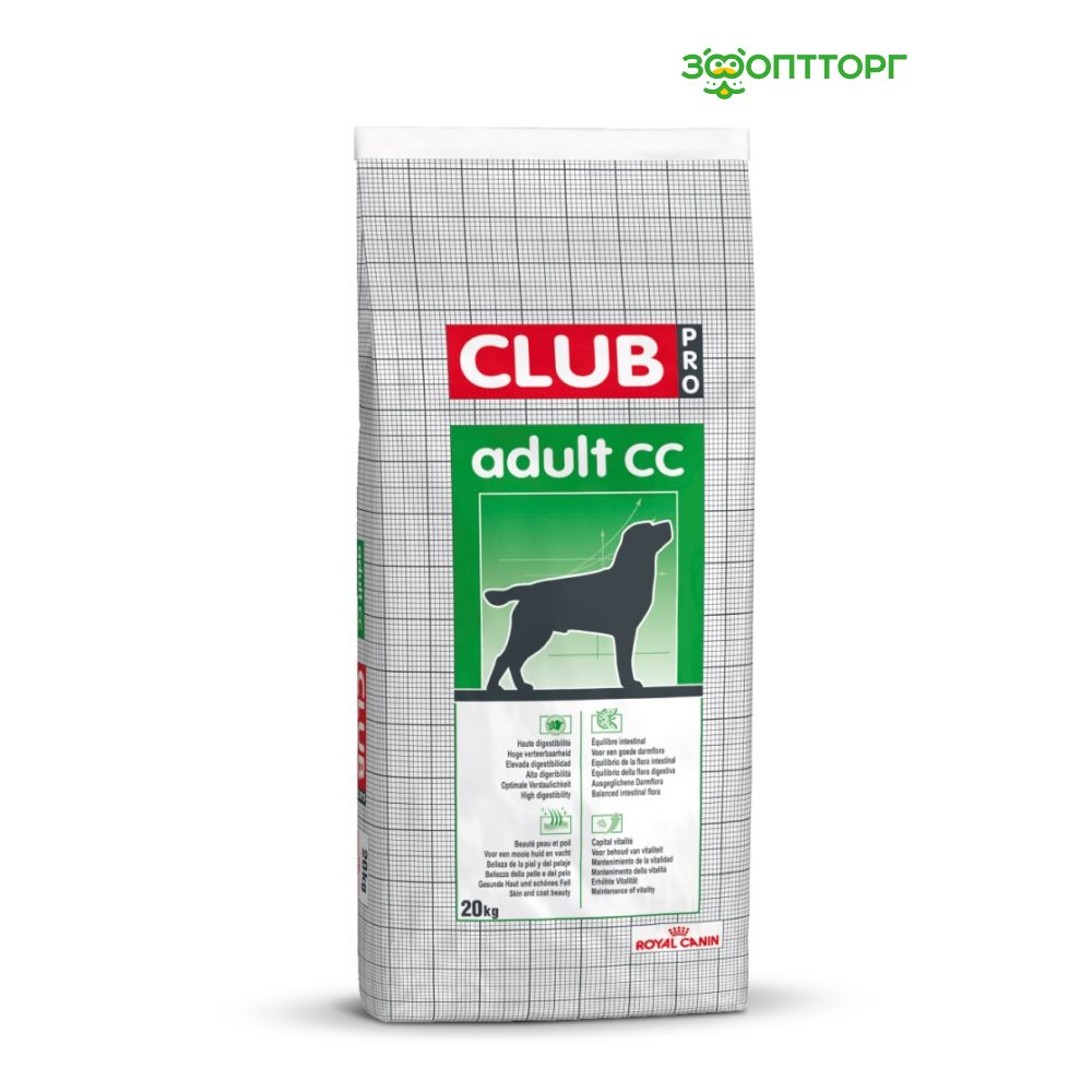 Сухой корм Royal Canin Club Adult CC Pro для собак с умеренной активностью с мясом 20 кг