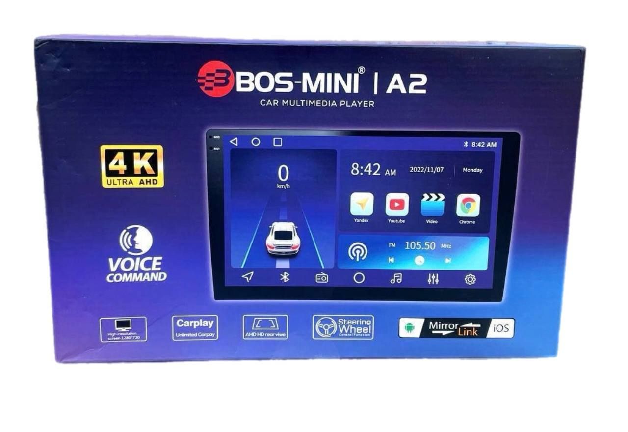 Автомагнитола Android Bos-Mini A2 4/64 CarPlay DSP, QLed экран на 9-дюйм  мощная сенсорная магнитола 2din с 4 ядерным процессором 4/64 GB и кулером  ...