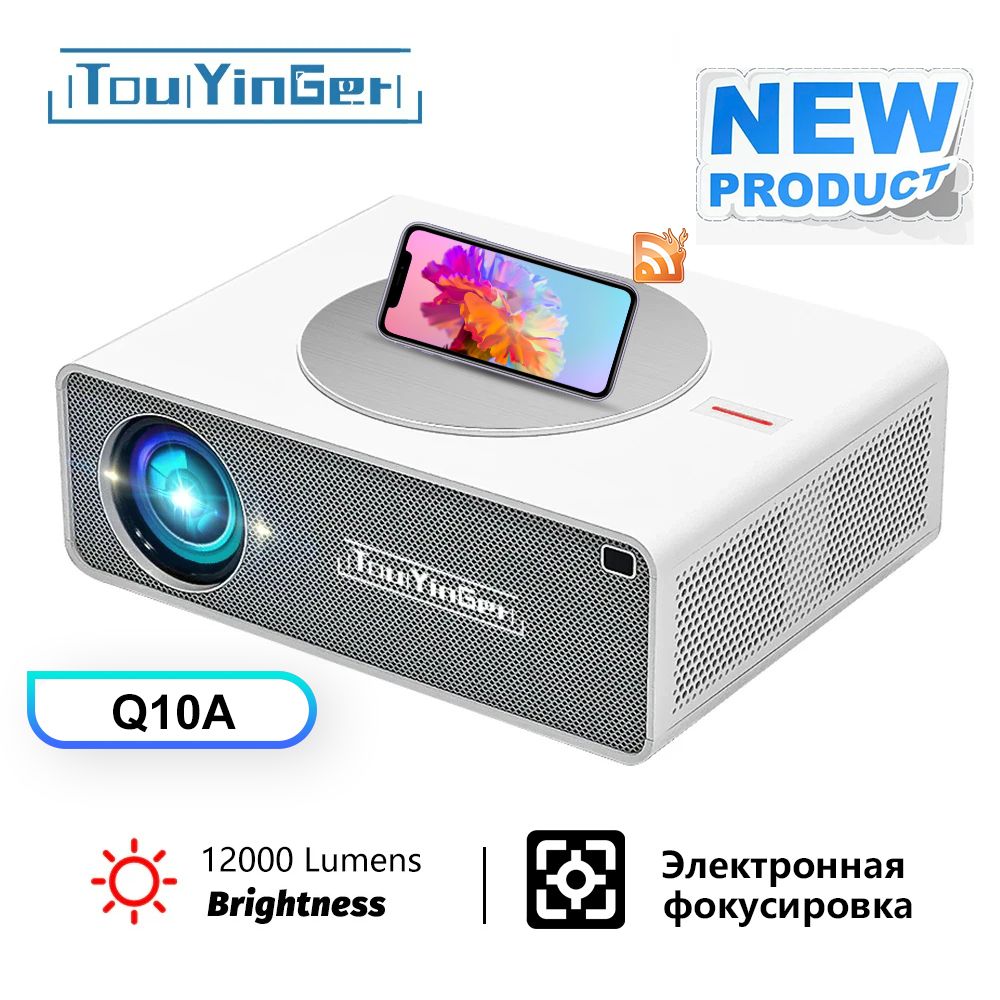 TouYingerПроекторTouYingerQ10ANOBluetooth,1LCD,белый,бежевый