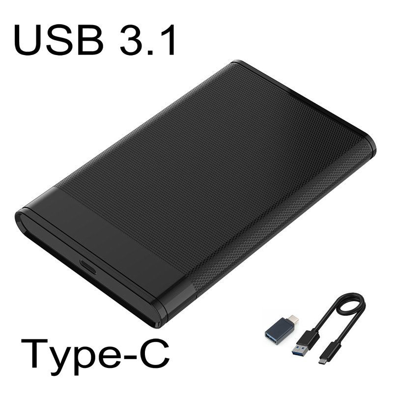 Бокс для 2.5" SATA HDD/SSD, USB 3.1,RTL9201r Высокоскоростные чипы,Type-c,Черный корпус.