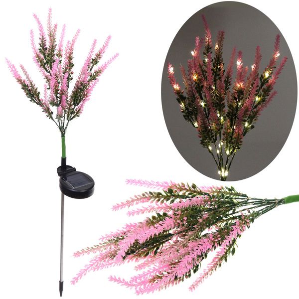 Светильник на солнечной батарее "Лаванда" 73см, Розовый (свечение тепл.белый)