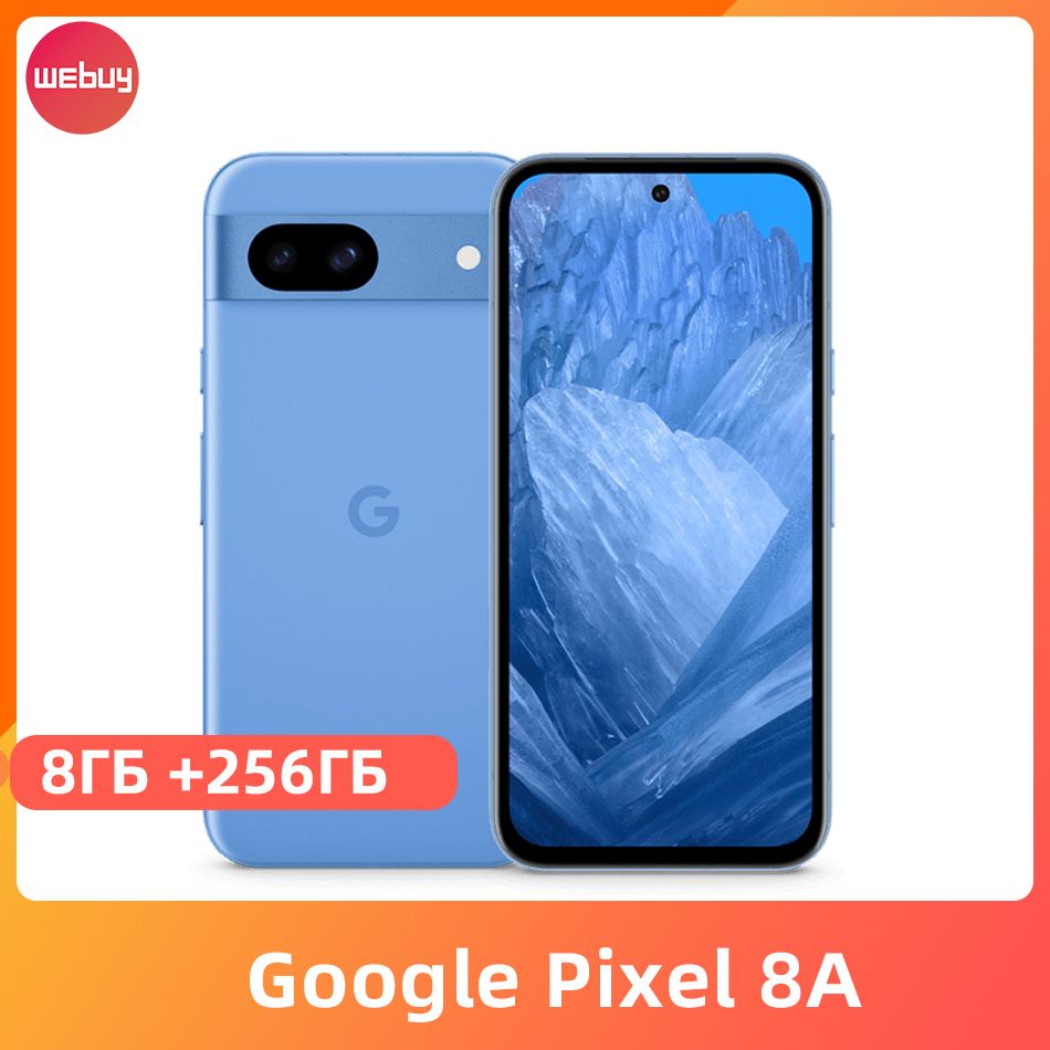 GoogleСмартфонGooglePixel8A5GNFC6,1"120Гцсветодиодныйполноэкранныйдисплей64-мегапиксельнаякамеразаднеговидаGoogleTensorG3Аккумуляторемкостью4492мАч8/128ГБ,синий