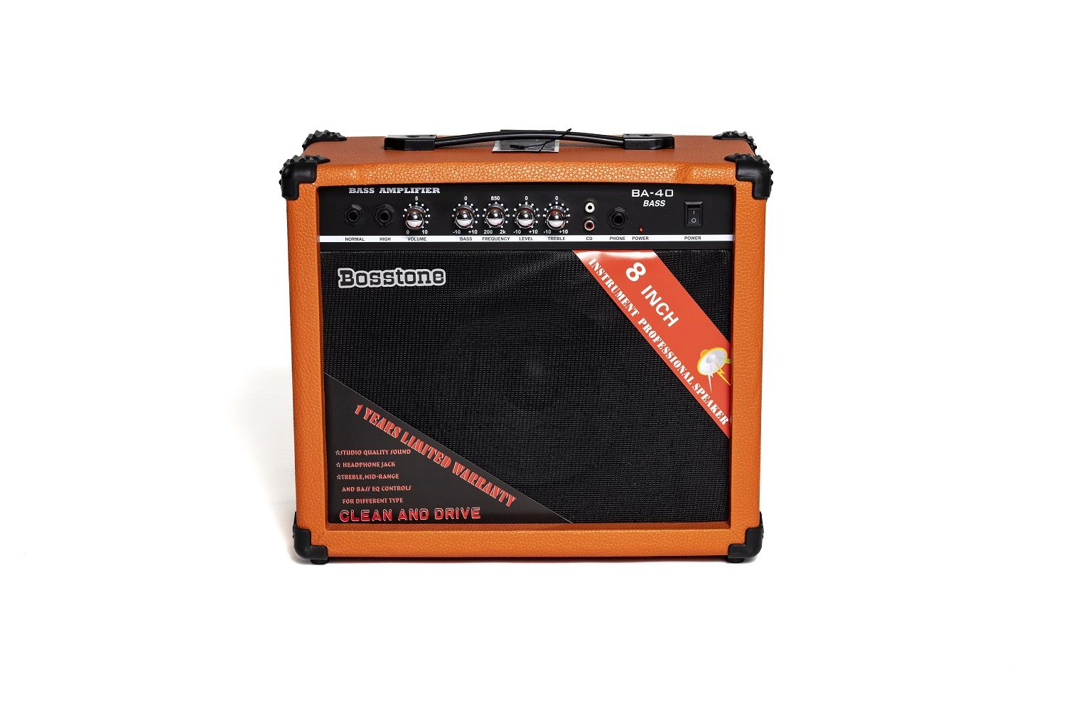 Комбоусилитель для бас-гитары Bosstone BA-40W Orange 1х8 40W