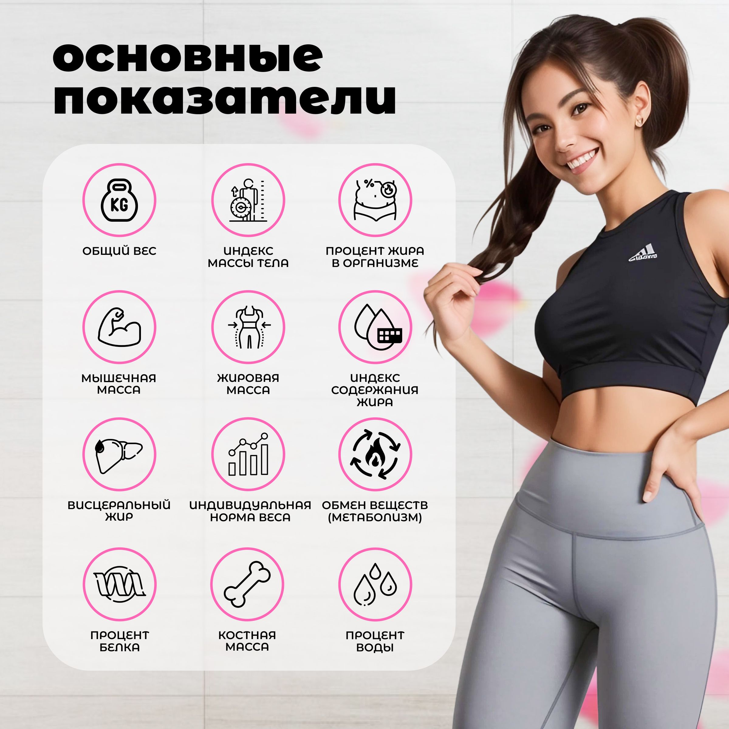 Напольные весы, умные smart весы, нагрузка 180 кг, точность 10 г, черн(图1)