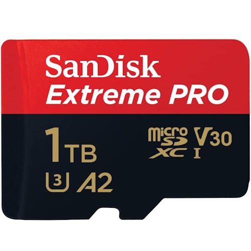 КартаSanDiskExtremePRO1TBmicroSD200/140Mb/sсадаптером(SDSQXCD-1T00-GN6MA)