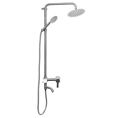 Душевая стойка Wisent W3501 со смесителем, круглым тропическим душем и лейкой из нержавеющей стали