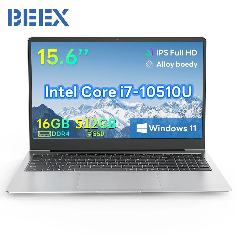 BEEX S100-1TB Ноутбук 15.6", Intel Core i7-10510U, RAM 16 ГБ, SSD, Intel UHD Graphics, Windows Pro, серебристый