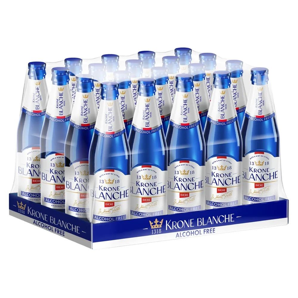 Пивной напиток Krone Blanche Biere Alcohol Free безалкогольный, 20 шт. х 0.45 л, ст. бутылка