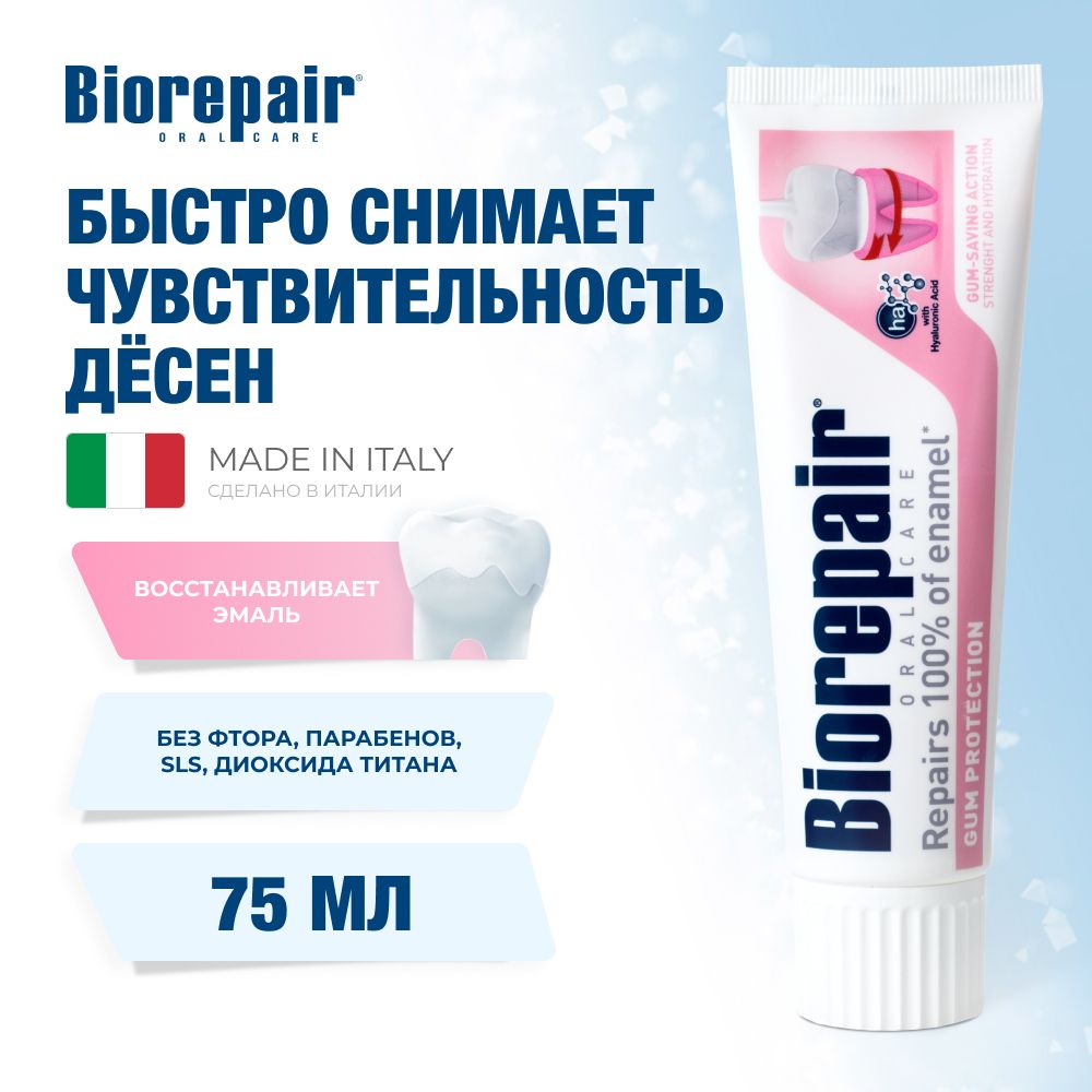 Зубная паста Biorepair Gum Protection для защиты десен, 75 мл