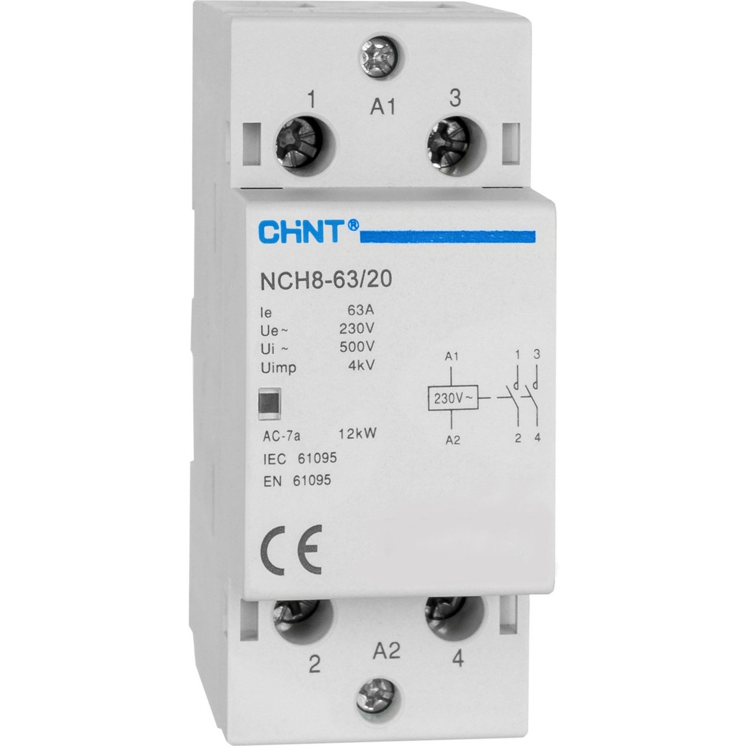 Модульный контактор CHINT NCH8-63/20 63А 220В