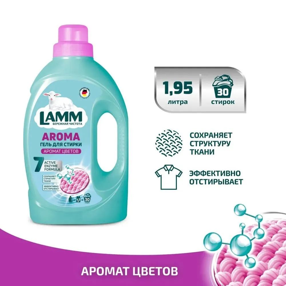 Жидкое средство для стирки "LAMM" Aroma, 1,95 л. I HausHerz Corporation