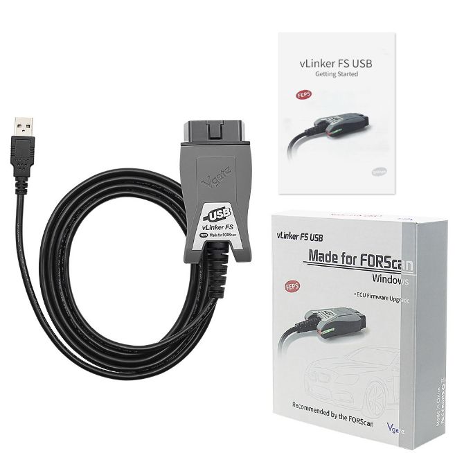 Автосканер Vgate vLinker FS USB. Адаптер для Ford. Для программ FORScan, FFconfig 3, FoCCCus, ELM-FFNАдаптер Vgate vLinker FS USB для FORScan