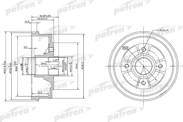 PDR1146 Барабан тормозной PATRON