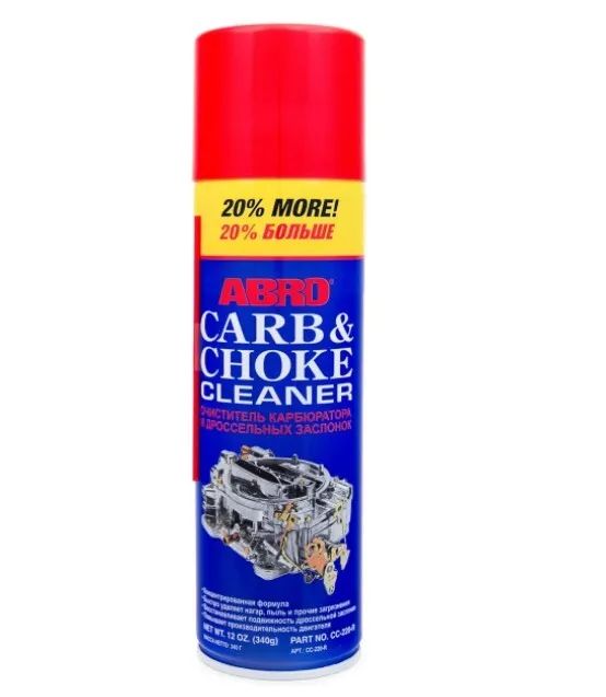 Очиститель карбюратора CARB & CHOKE CLEANER ABRO CC220R Аэрозоль 340 мл.