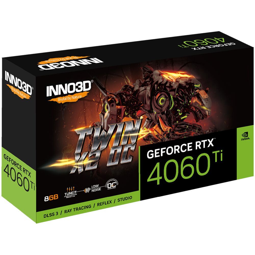 Inno3DВидеокартаGeForceRTX4060TiRTX4060TiTwinX2OC8Gb8ГБ(N406T2-08D6X-171153N)