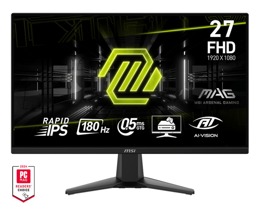 MSI27"МониторМониторMSIMAG275F,1920x1080,180Гц,IPS,LED,1000:1,250Кд/м²,черный,черный