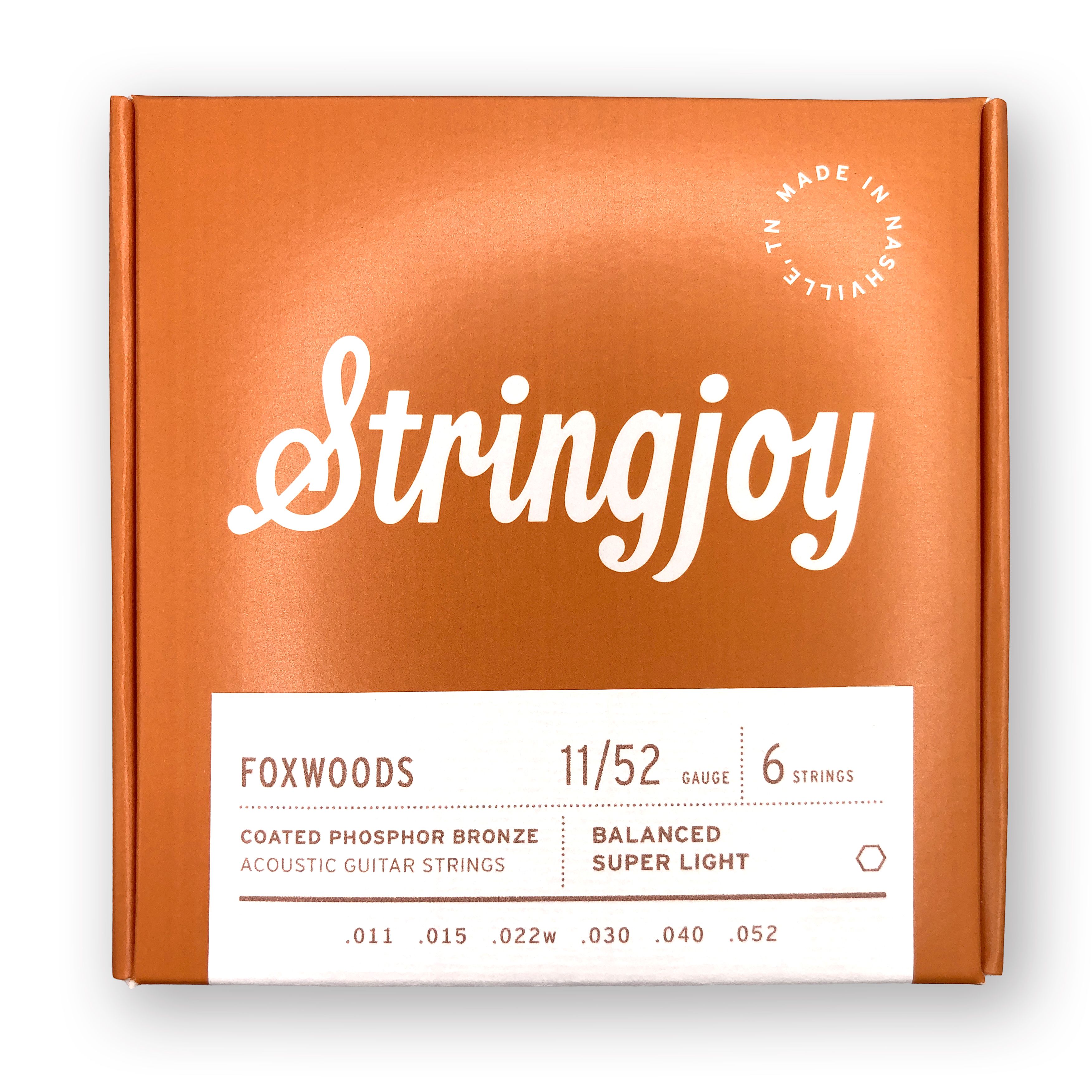 Cтруны для акустической гитары Stringjoy Foxwoods Super Light Gauge Coated Phosphor Bronze Acoustic Guitar Strings, 11-52