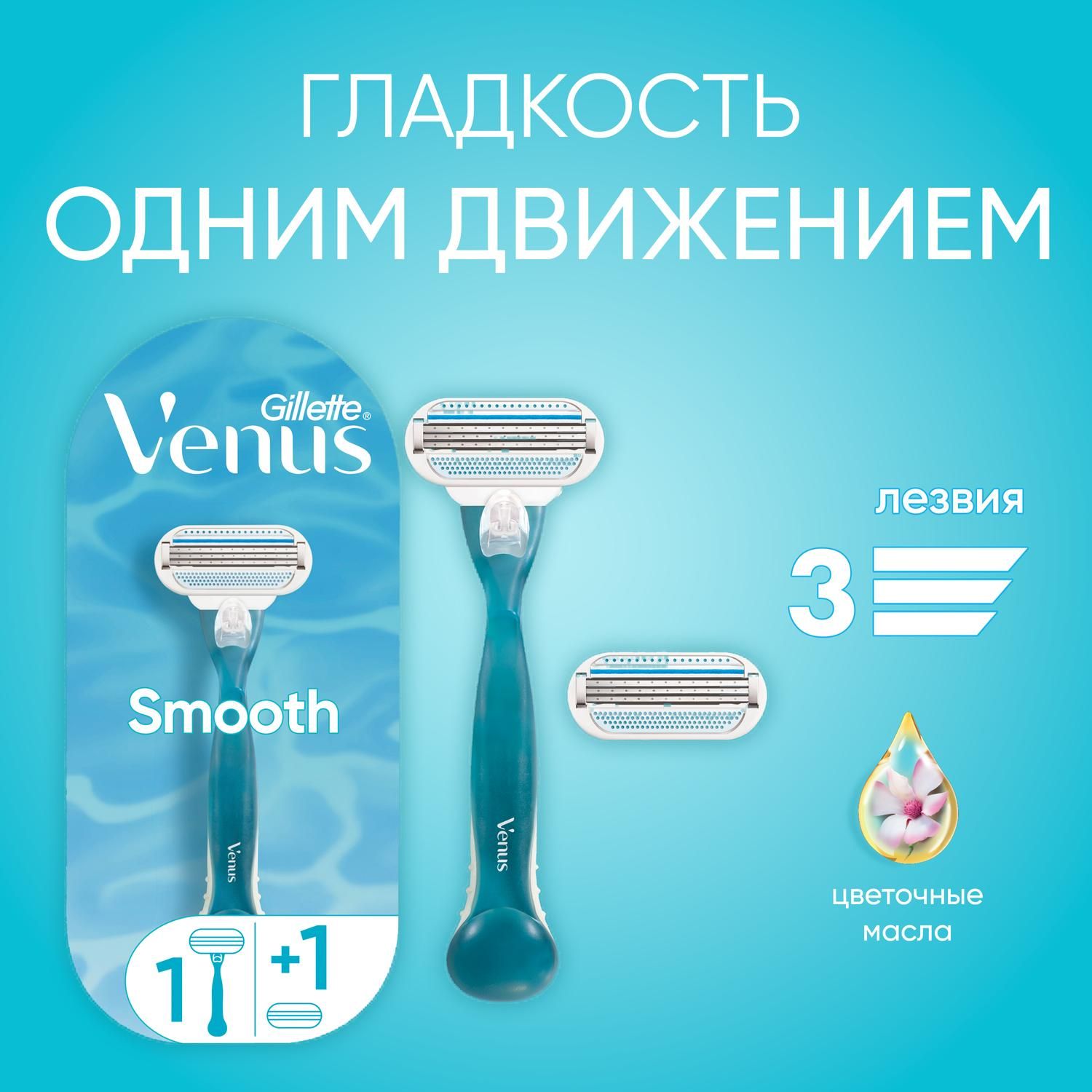 Gillette Venus Станок для бритья + 2 сменные кассеты