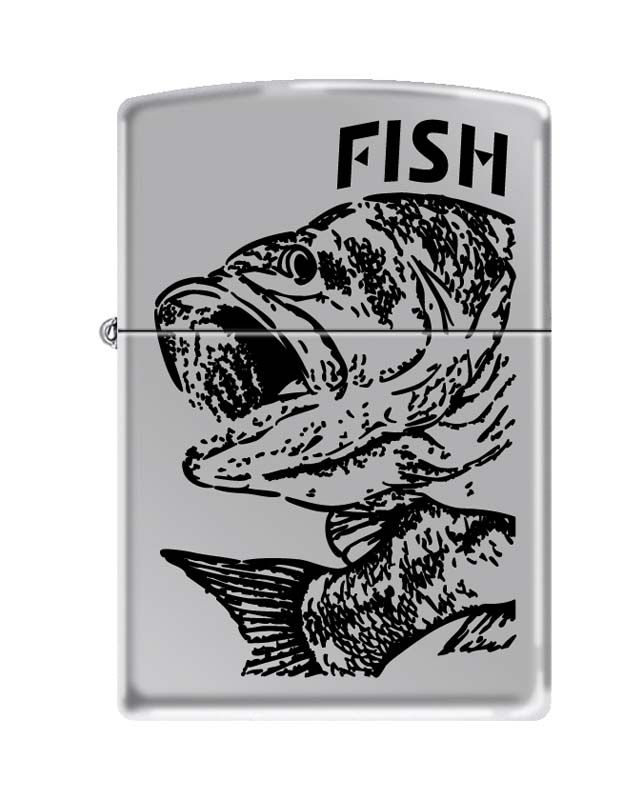 ЗажигалкабензиноваяZippo250fish-BIGmouth