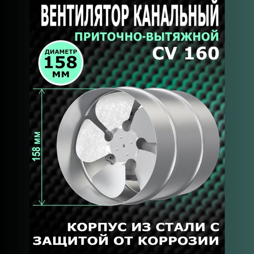 Вентилятор канальный CV D160 осевой оцинкованная сталь ERA PRO