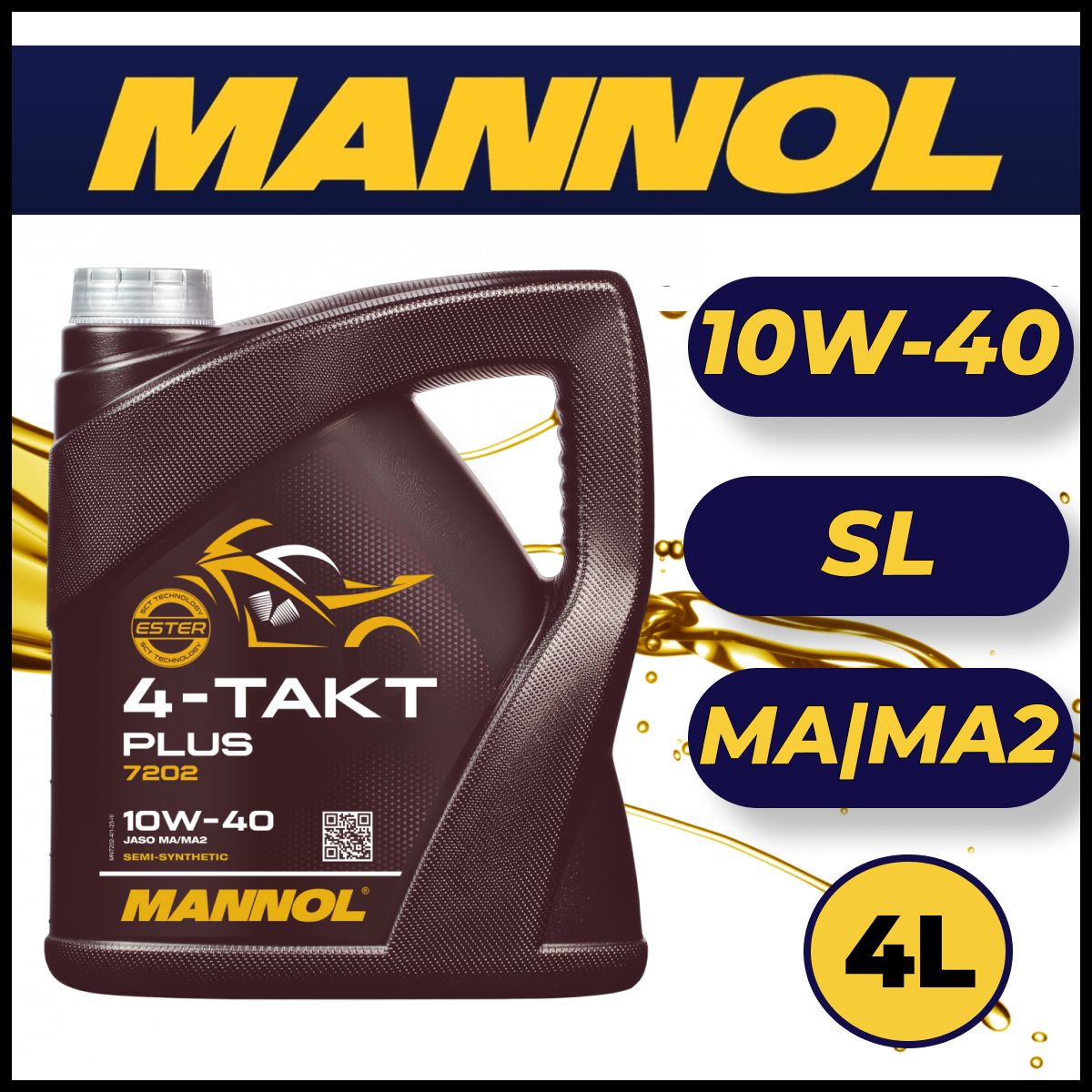 MANNOL mannol 10W-40 Масло моторное, Полусинтетическое, 4 л