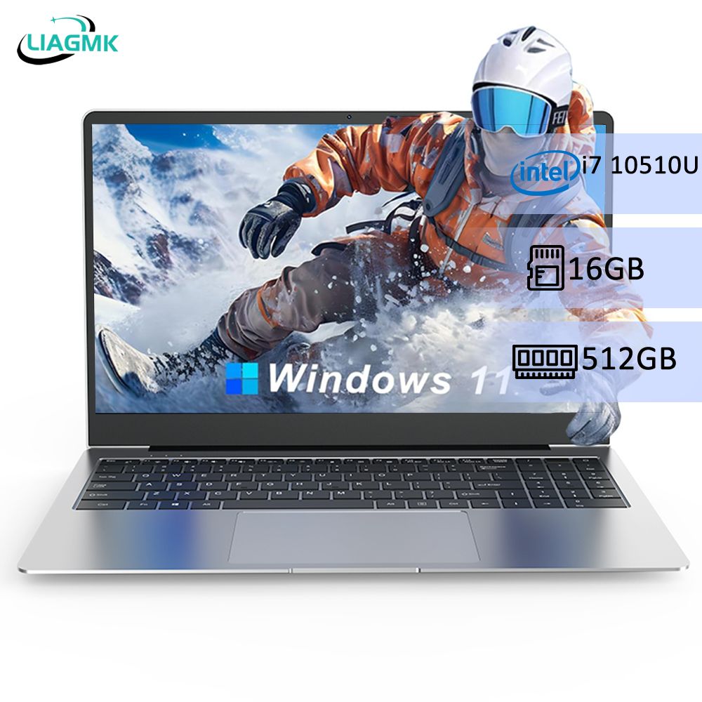 Liagmk i7 10510U Ноутбук 15.6", Intel Core i7-10510U, RAM 16 ГБ, SSD, Intel UHD Graphics, Windows Pro, серебристый