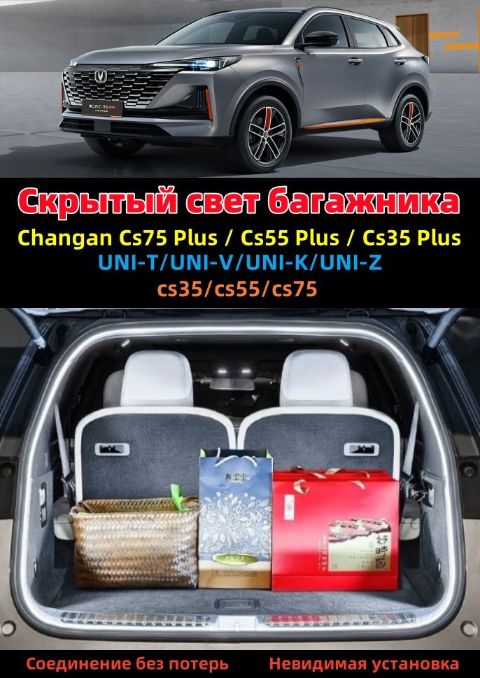 Лента светодиодная для автомобиля 1 шт. арт. Changan(белый свет)