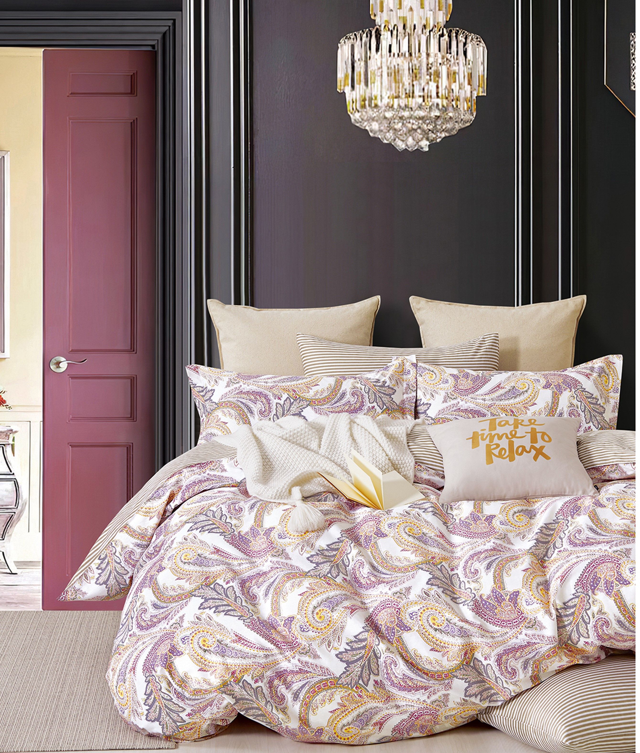 Butterfly Комплект постельного белья, Сатин, Евро, наволочки 70x70