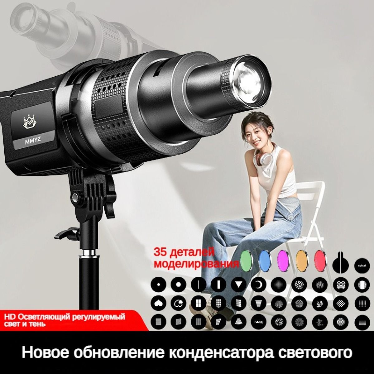 оптическаянасадкагобо,Проекционнаянасадка,Модификатористочникасветадляфотостудии