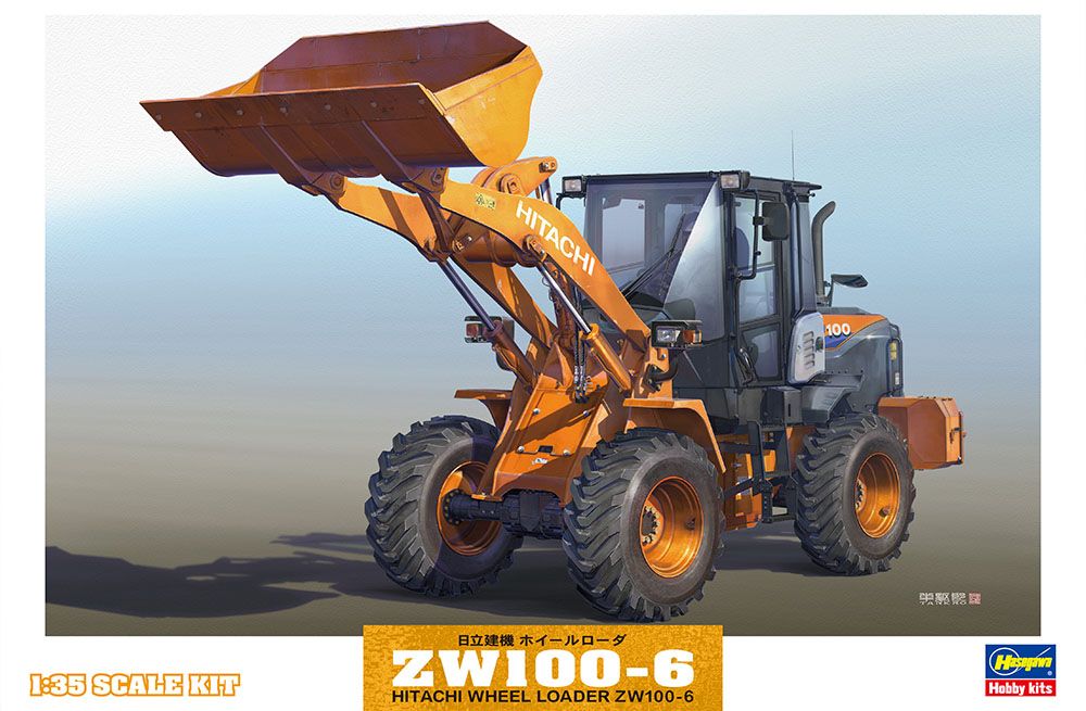 Сборная модель фронтального колёсного погрузчика HITACHI WHEEL LOADER ZW100-6 (1/35) 66004 Hasegawa H-WM04