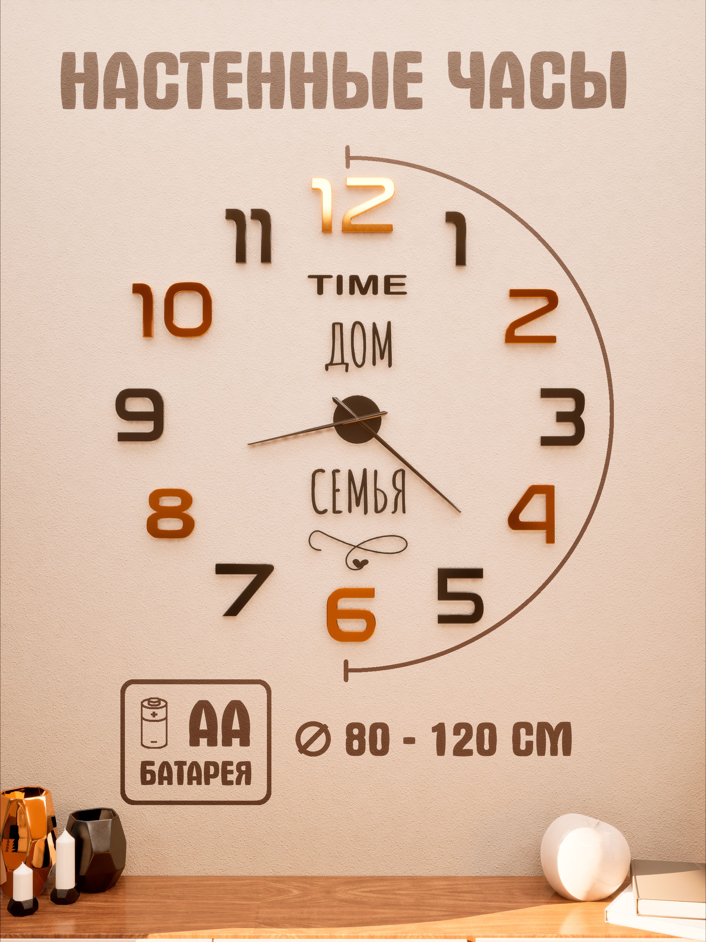 Настенные часы Clock Decor интерьерные, для семьи, в гостиную, спальню или кухню