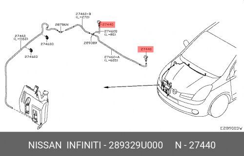 Форсунка омыв.NISSAN NOTE (E11) (2006>)