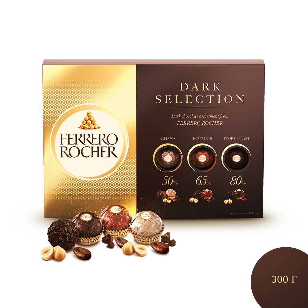 АссортиконфетвкоробкеFerreroRocherDarkSelection,300г