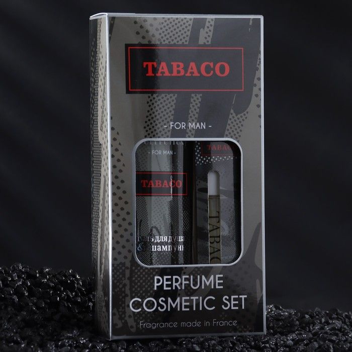 Набор уходовых средств Vogue Collection "Tabaco" мужской, гель для душа 250 мл, парфюмерная вода 30 мл