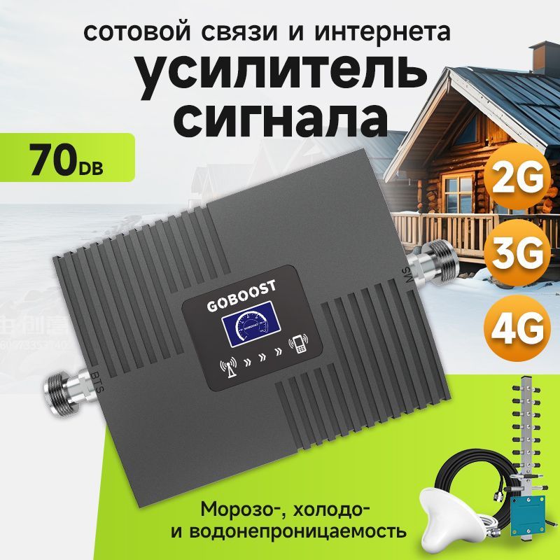 Усилитель сигнала сотовой связи и интернета. Репитер LTE, 4G, 3G, 2G DCS 1800 МГц 1 комплект