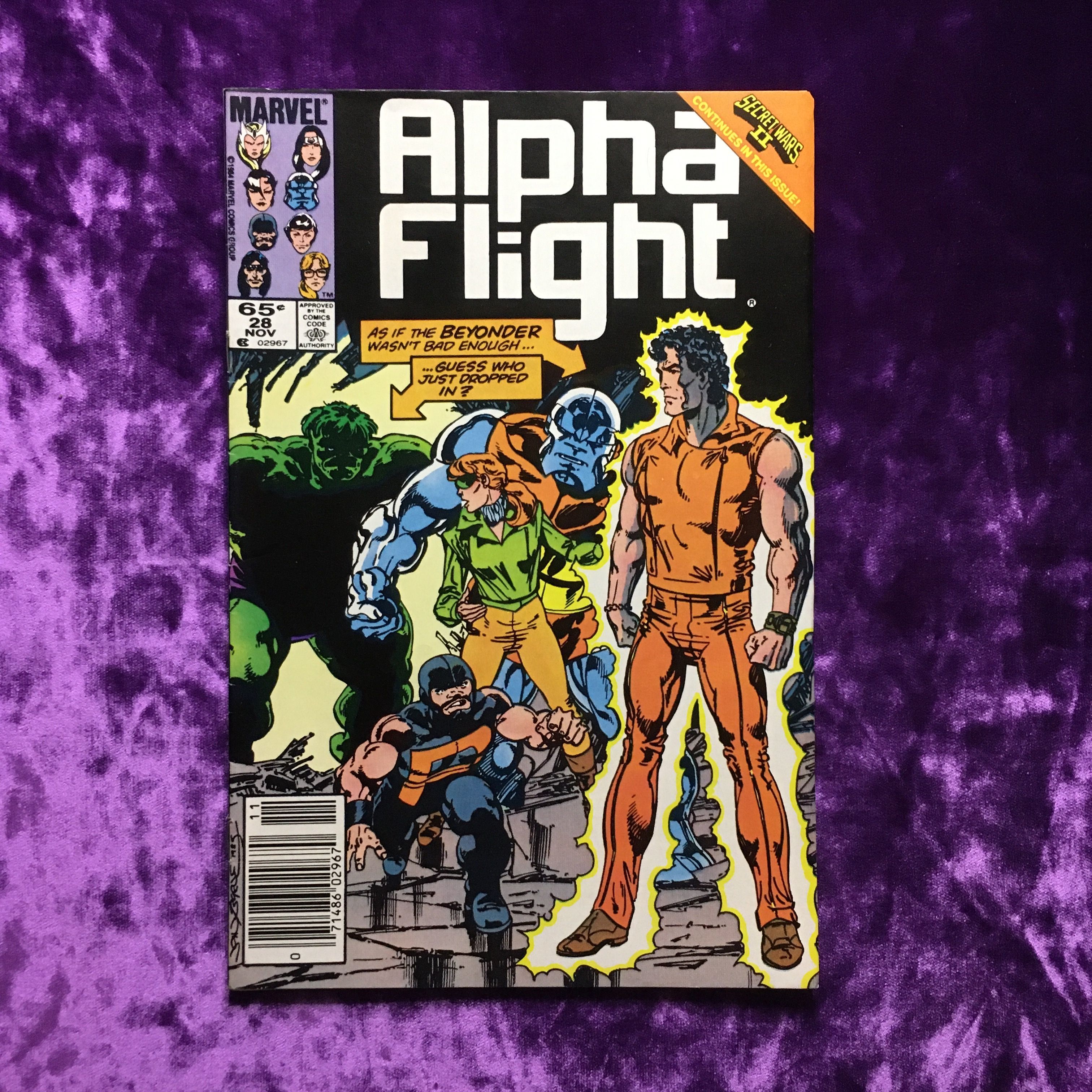 Alpha Flight. Cross-Over. Vol. 1 No 28 NOV 1985. Оригинальный комикс на английском языке